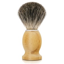 KIKC Hand Crafted Pure Badger Shaving Brush for Wet Shave, Bamboo,Badger hair