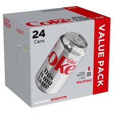 Diet Cola 330ml Cans Pack of 24 Low Sugar Soft Drink Beverage