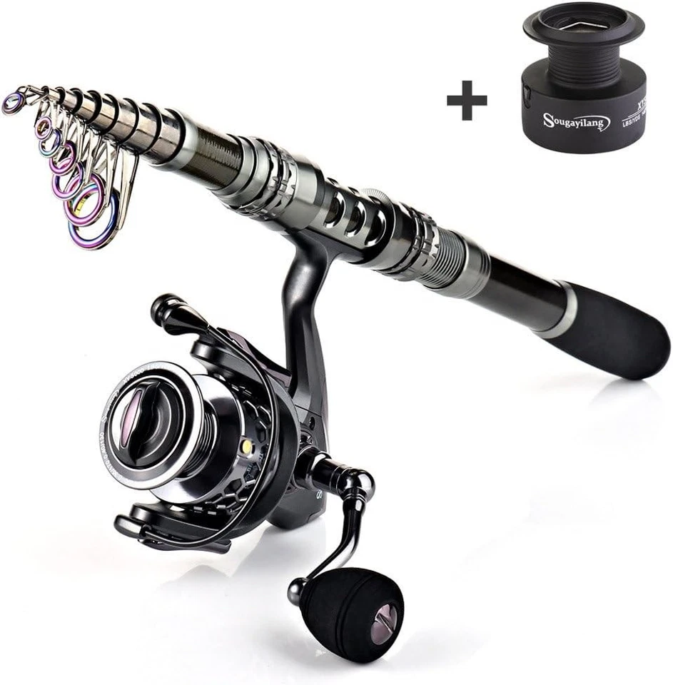 Fishing Rod Reel Combo with Telescopic Fishing Pole Spinning Reel Carrier Bag fo - Image 4 of 4