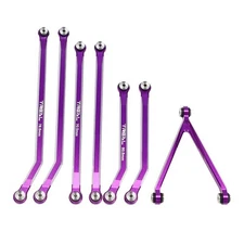 Treal X003727EM1 High Clearance Suspension Linkage Set (7P)(Purple) for Axial...