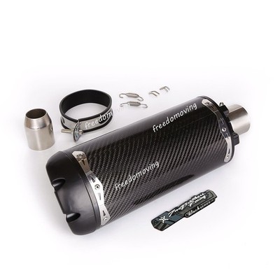 Carbon Fiber Universal Motorcycle Exhaust Pipe Modified Tail Muffler 38-51mm Tip
