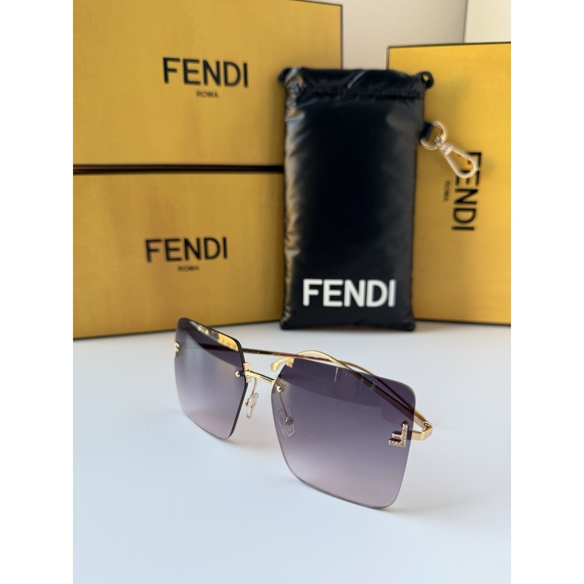 FENDI FIRST CRYSTAL FE4082US 30Y Gold Purple Gradient Women