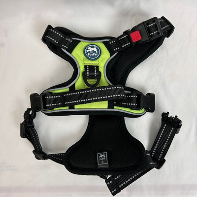 PoyPet Dog Walking Harness Vest Small Green Reflective No Pull Control Handle