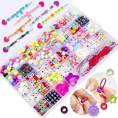 Bead Set for Bracelet Making - Rainbow, Letter, and Heart Beads Included