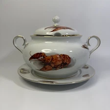JOSEF KUBA Germany Lobster Crawfish Oyster Clam Gumbo Seafood Tureen Pot
