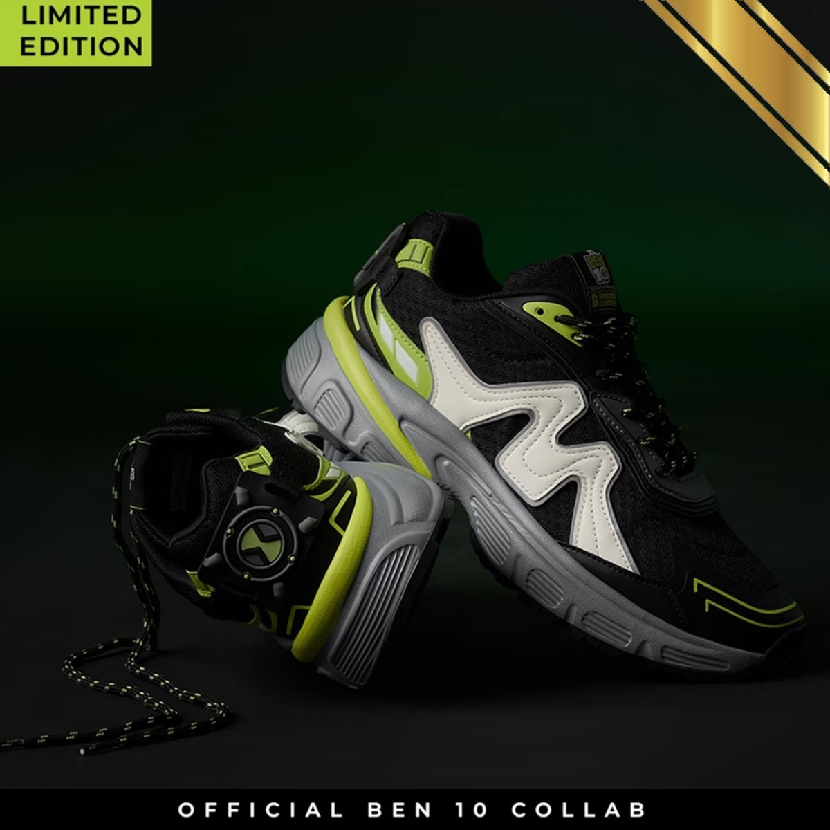 Ben 10 Omnitrix Men's Low Top Sneaker Glow in Dark Shoe - Official