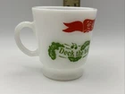 Vintage Milk Glass Egg Nog Tom & Jerry Mug Cup Deck The Halls 3”
