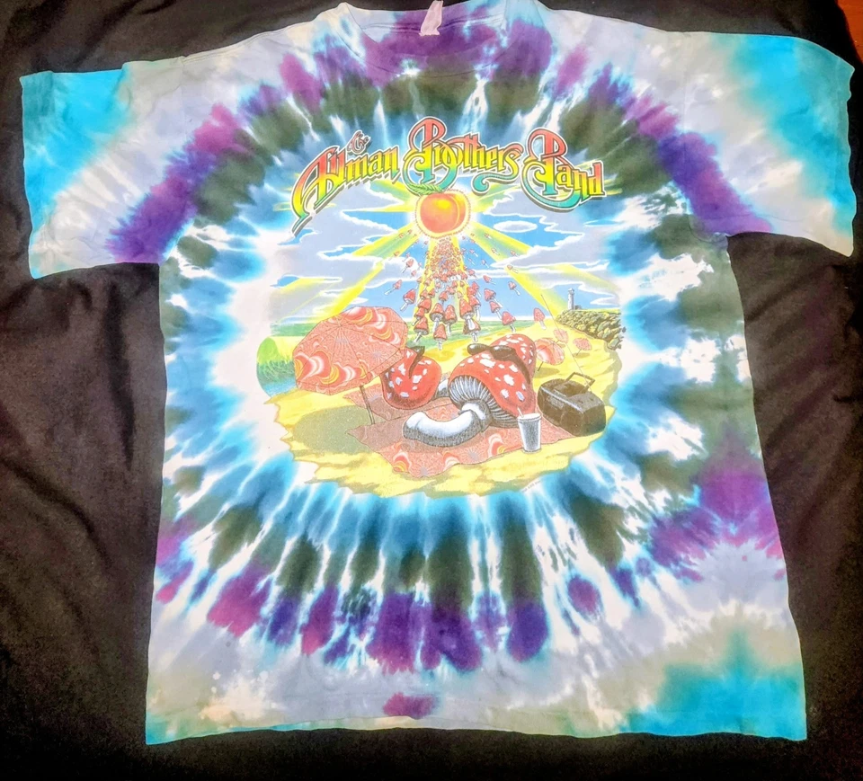 Camiseta de la gira The Allman Brothers Band 1998 Peach Mushroom Tie Dye Dble Sided Foto 3 de 4
