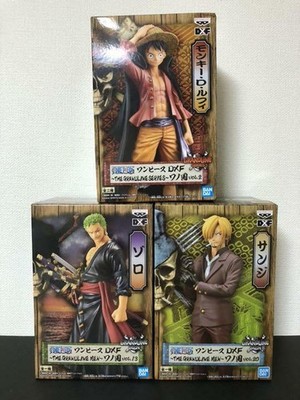 ONE PIECE Luffy Zoro Sanji Figur 3er Set DXF THE GRANDLINE MEN Wa no Kuni