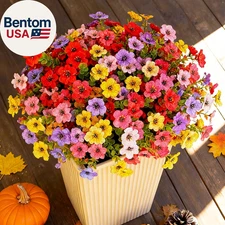 Artificial Flowers for Outdoor,12 Bundles Silk Fake Flowers,Uv Resistant Realist