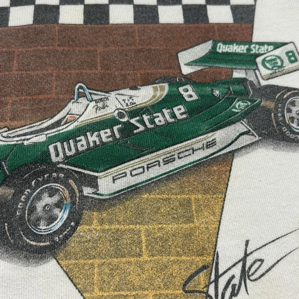 Sudadera De Colección Años 70 Porsche Fórmula 1 Quaker State Blanca Cuello Redondo Adulto Pequeña Foto 3 de 4
