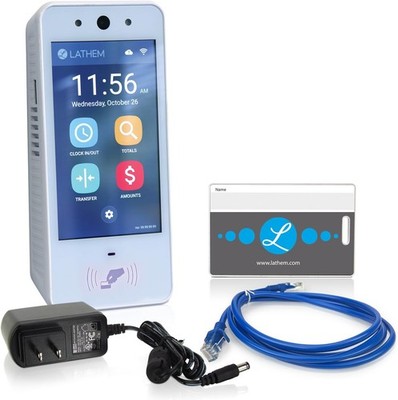 Lathem Touch Free Wi Fi Time Clock System w 15 Badges