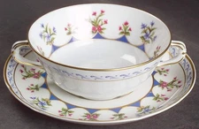 Bernardaud Chateaubriand Blue Cream Soup & Saucer 1722601