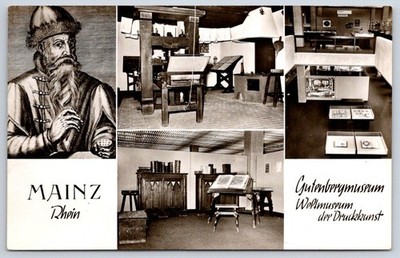 Antique Germany Postcard MAINZ Gutenberg Museum Printing RPPC