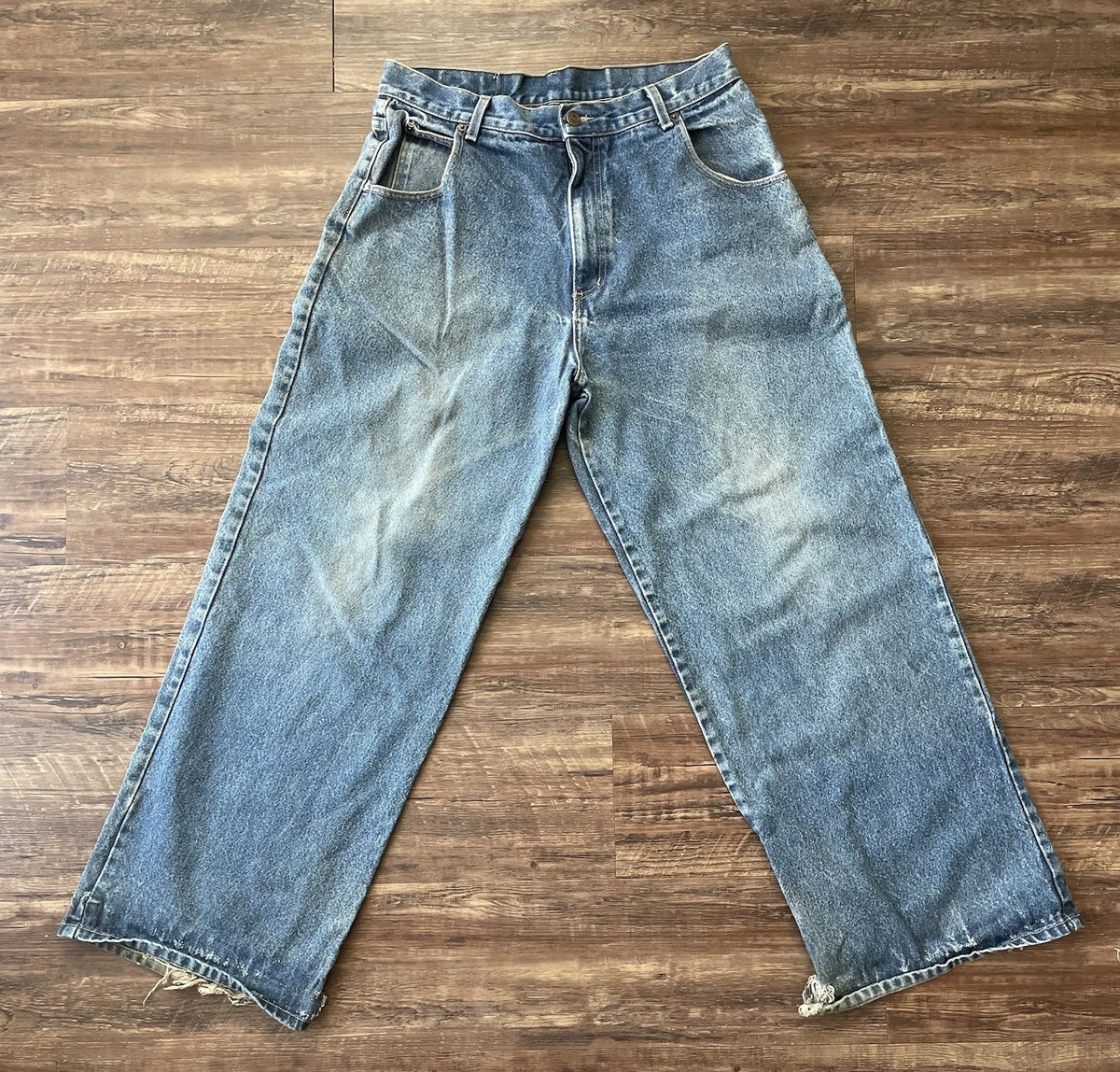 Vintage Solo Semore Super Baggy Wide Leg Jeans 33x30 Nice Fade And