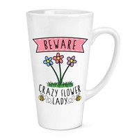 Beware VerrüCkte Blumen Damen 483Ml Groß Latte Becher - Lustiger Witz Muttertag
