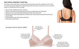 Wacoal LigtlyPadded Womens Back Appeal Wirefree T-Shirt Bra 856303 Blue