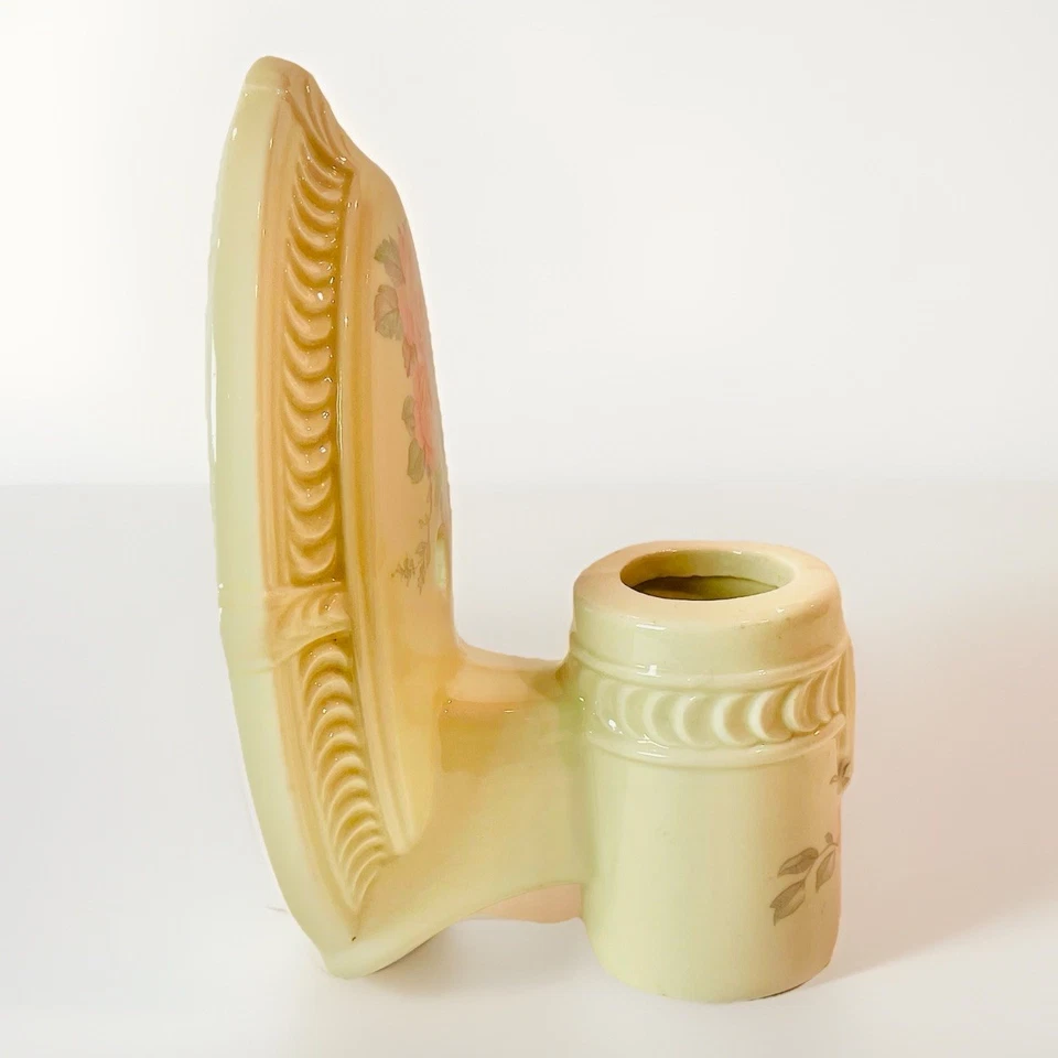 Lámpara de pared antigua de porcelana Art Deco aplique floral decoración del hogar vintage Foto 2 de 4