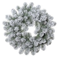 Artplants Kunst Kranz Tanne Franklin, Beschneit, Weiß-GrüN, Ø50Cm