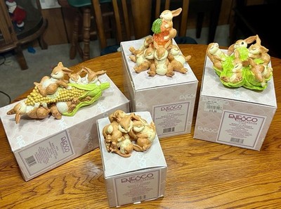 1998 Enesco Bunch O Bunnies Figurines Set / 4