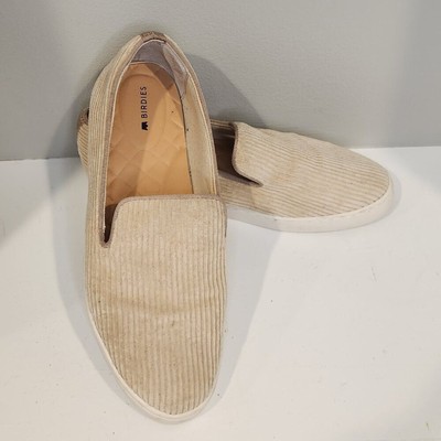 Birdies The Swift Slip On Shoes Corduroy Oatmeal Beige Sneakers Fall - Size 7