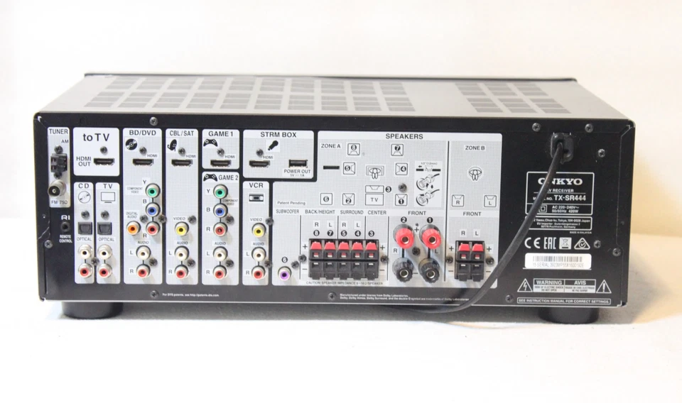 Sintoamplificatore Onkyo TX-SR444 HDMI 4K UHD ARC 7.1 BLUETOOTH Dolby Atmos - Immagine 4 di 4