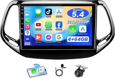 Car Stereo for Jeep Compass 2017 2020 Wireless CarPlay/Android Auto, 5G WiFi GPS