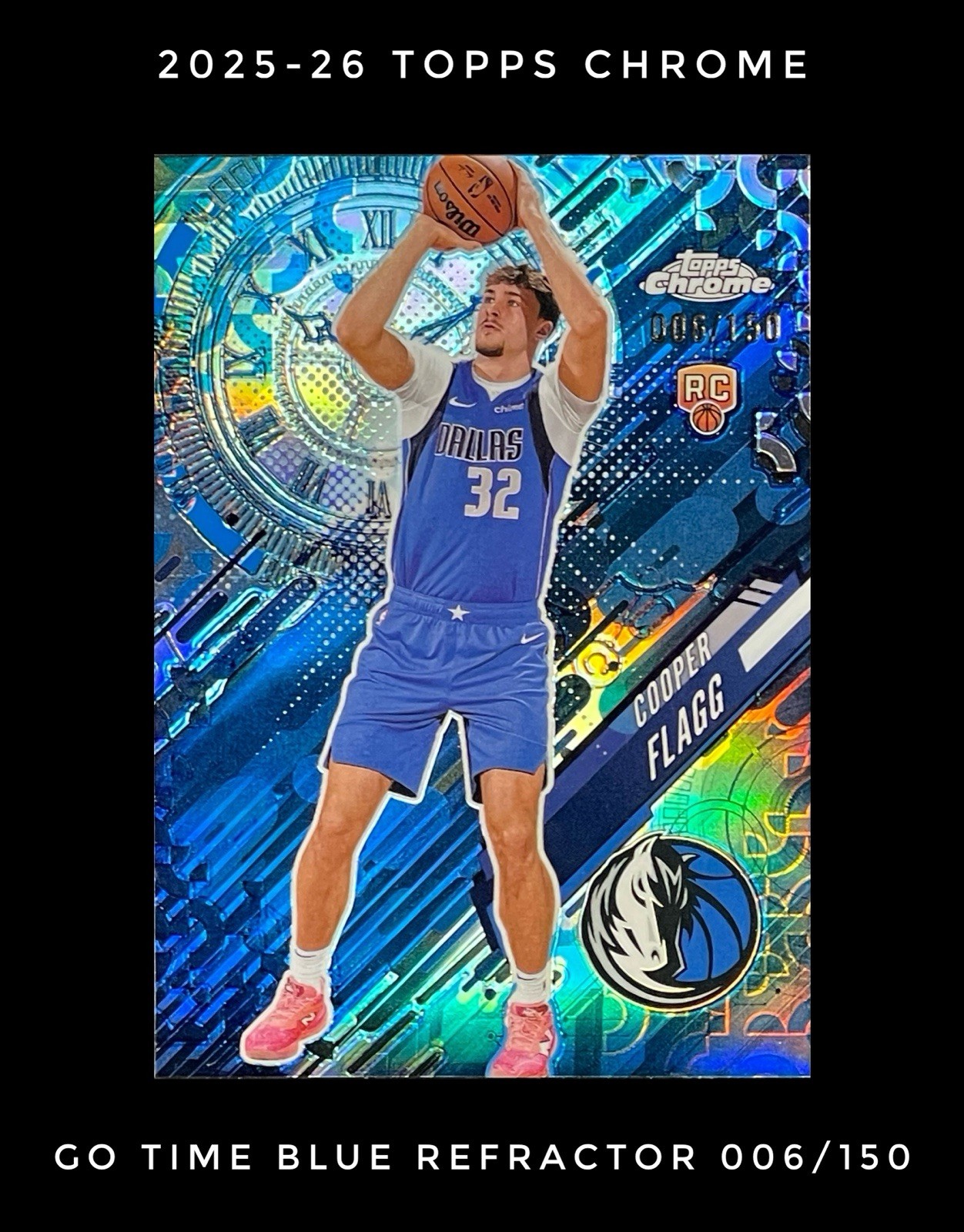 2025-26 Topps Chrome Cooper Flagg Go Time /150 Blue Refractor COLOR MATCH