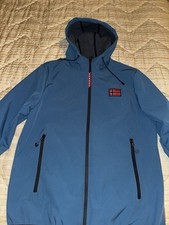 Giacca Geographical Norway uomo XL softshell con cappuccio blu