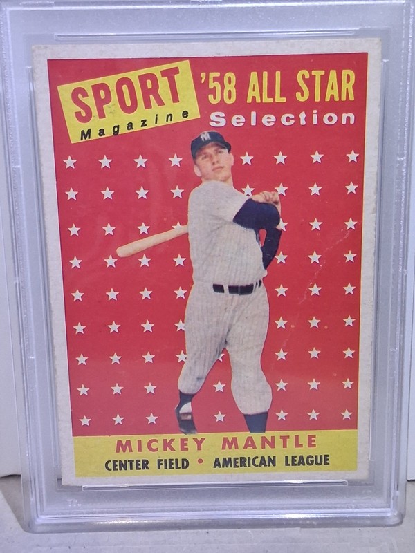 1958 Topps Mickey Mantle AS. DEAD CENTERED BEAUTY. GREAT COLOR, CORNERS PSA 2.5