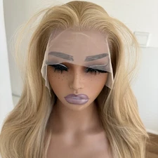 Long Straight Frontal Lace Wigs Blonde Layered Heat Resistant Hair Women