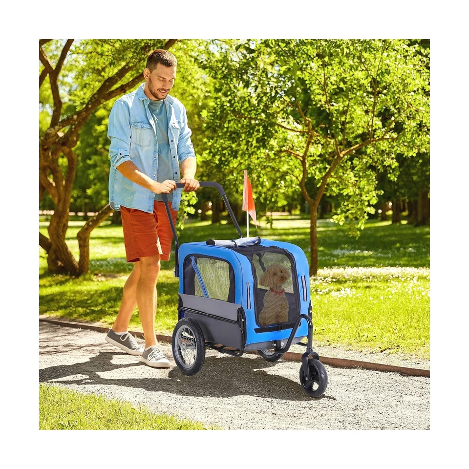 Aosom 2-в-1 Велосипедный Прицеп для Маленьких Собак и Велосипедная Коляска с Прицепом, Велосипедная Тра... - Изображение 2 из 4