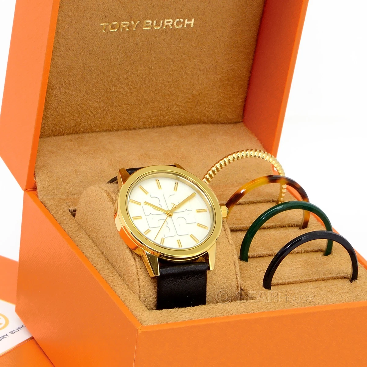 TORY BURCH ‘LIZZIE”AUTHENTIC SQUARE DESIGN ORANGE PATENT LEATHER WATCH pink tory burch watch Original ₱6,000.00 X 5 5M 7 main image 4
