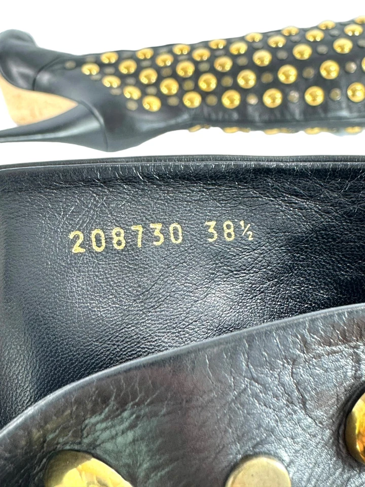 GUCCI Babouska 铆钉中筒女式靴子意大利制造 38.5 - 8.5 US — 第 2/4 张图片