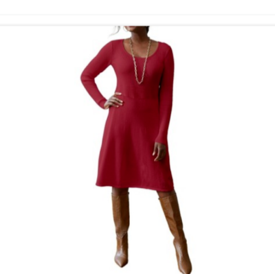 long sleeve sweater dresses Ribbed Turtle Neck Long Sleeve Mini Sweater Dress Camel / M