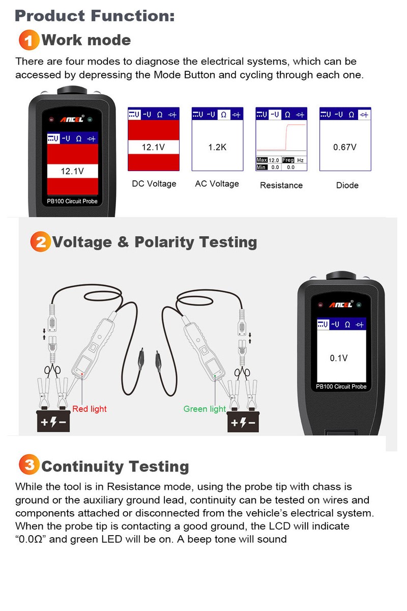 ANCEL PB100 12V/24V Electrical Power Circuit Tester AVOmeter Probe Diagnostic To | UK