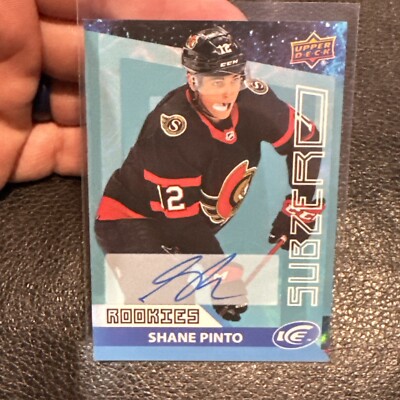 2021-22 Upper Deck Ice Shane Pinto Sub Zero Blue Rookie Auto RC #SZ-32 Senators