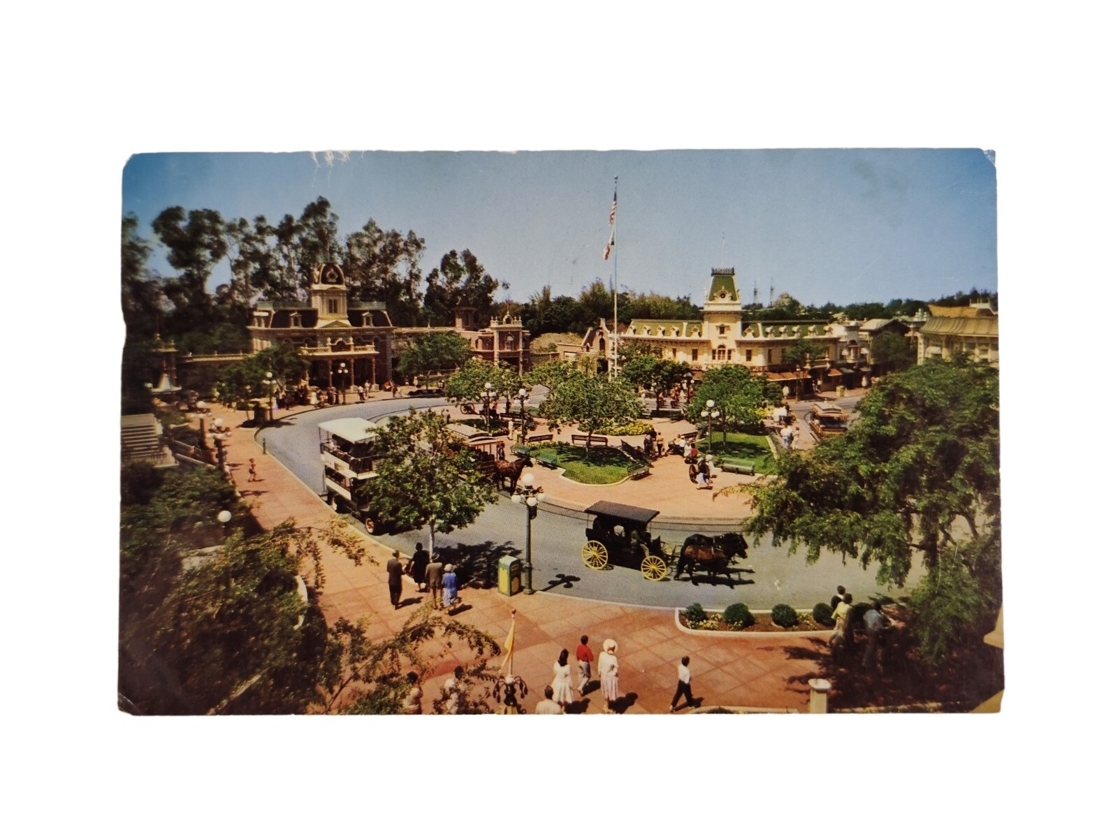 Vintage Disneyland Magic Kingdom Main Street California Town Square Postcard