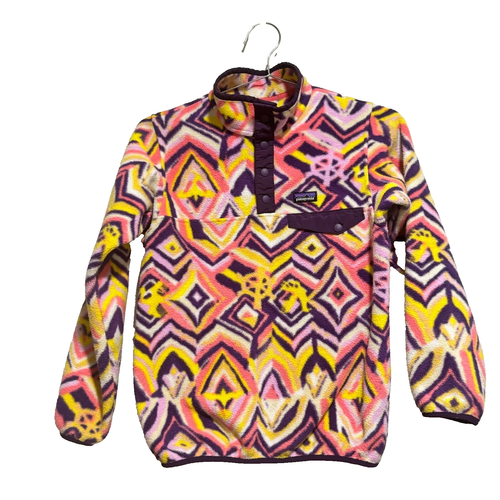 Patagonia Synchilla Pullover Sweater Multicolor Large Printed Snap Long Sleeve - Picture 2 of 7