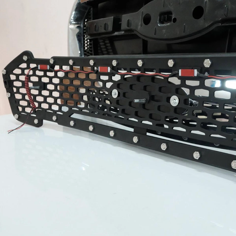 Parrilla delantera malla negra ámbar LED con logotipo para Ford Ranger PX T6 MC 2015-2018 Foto 4 de 4