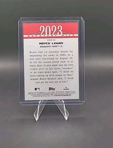 2024 Topps Series 1 - 2023 Greatest Hits Royce Lewis #23GH-23 Twins - Picture 2 of 2
