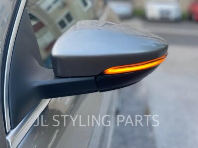2x Sequential Mirror Turn LED Indicator Lights VW Scirocco Passat B7 M4 SMOKED