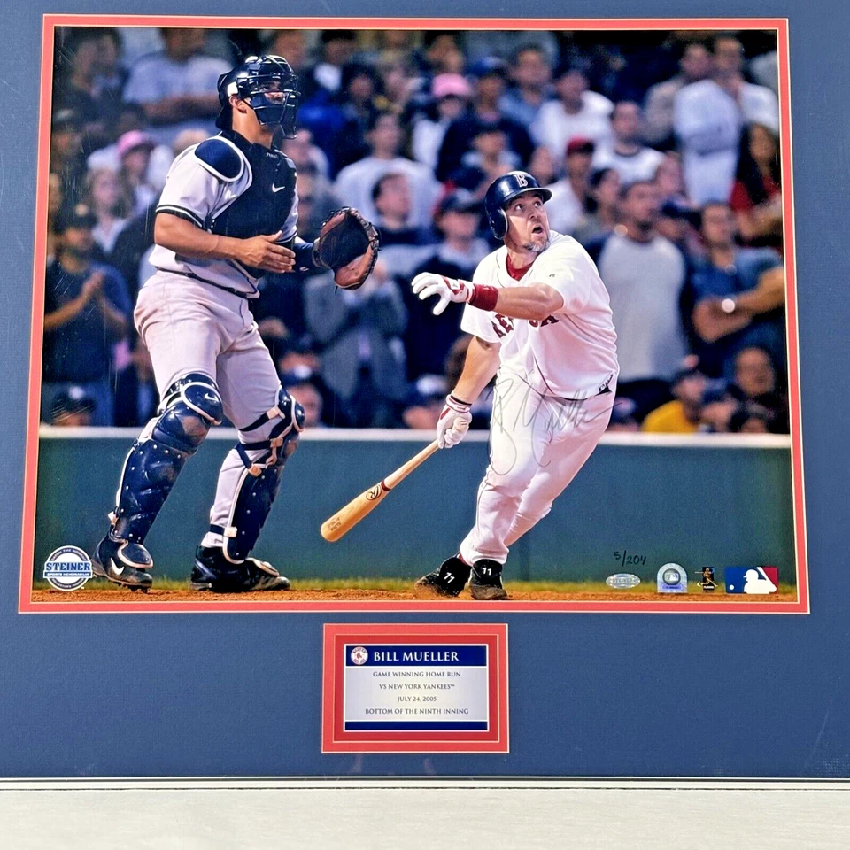 Foto firmada por Bill Mueller 2004 Walk Off Home Run vs Yankees 16x20 Steiner enmarcada Foto 4 de 4