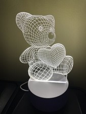 Bear w/Heart 3 D Illusion Night Light for Kid...