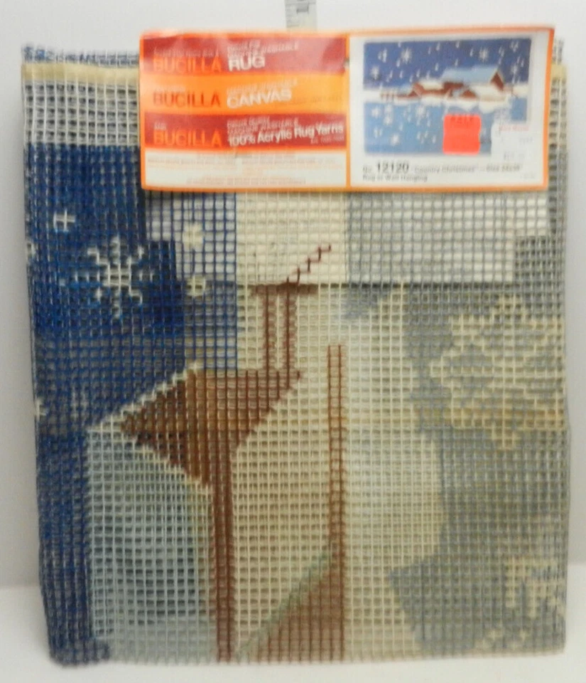 "Country Christmas" Bucilla Latch Hook CANVAS 12120 24"x36" Rug or Wall Hanging - Image 3 of 4