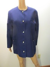 AVOCA Bluish Purple Button Down 100 Wool Coat Jacket M Vintage Ireland Wicklow