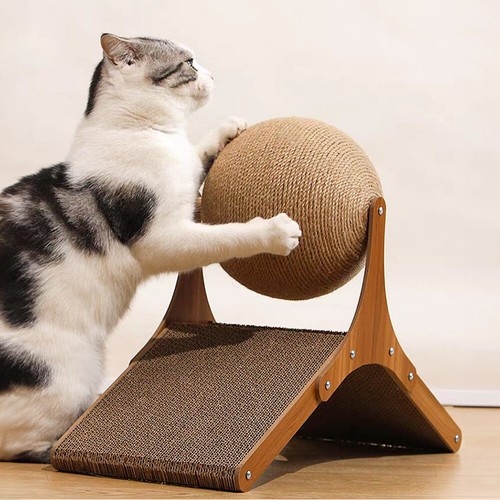 2 in 1 Interactive Cat Toy Cat Sisal Scratching Ball Kitten Cat Scratcher Toy