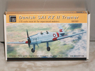 S.B.S. Model 1/72 Scale Resin Danish SAI KZII Trainer