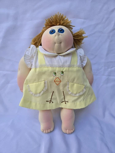 Vintage Signed  Original Xavier Roberts 1978 Cabbage Patch Doll W/Yellow Dress