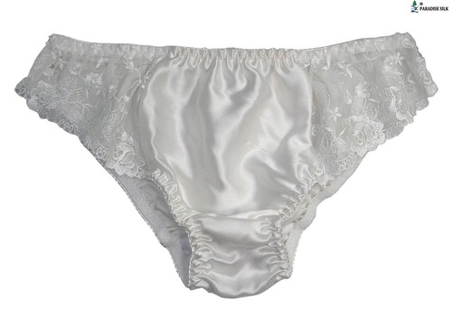 100% Natural Silk Women's Knickers Low Rise Briefs With Lace Solid Size S M ... - Picture 7 of 11